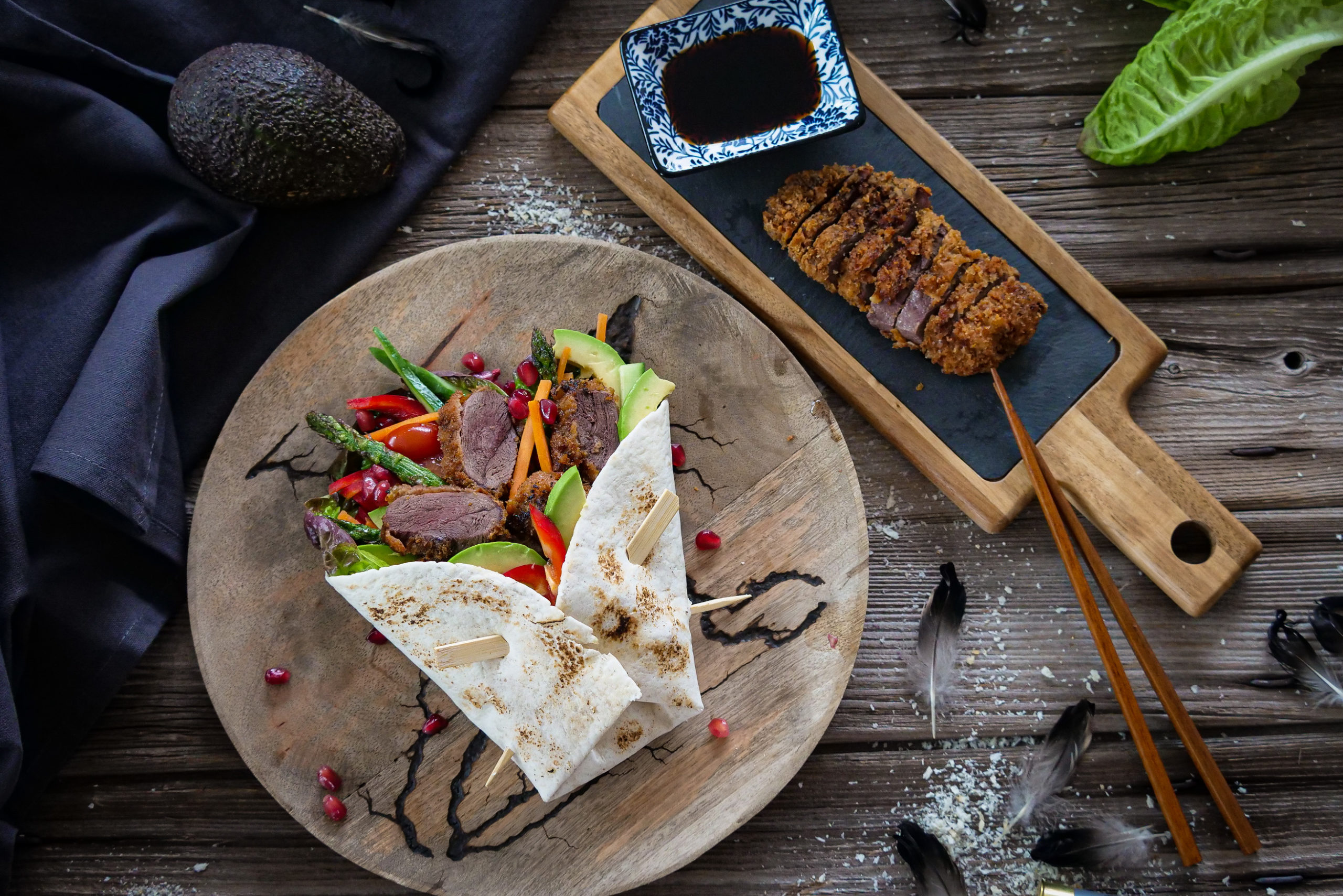 Entenbrust-Wrap im Asia Style